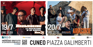 Cuneo - Luglio di grande musica in piazza Galimberti: Tiromancino e gli Arianacorte con Sergio Berardo
