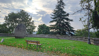 Cuneo - Torna la balaustra del monumento a Giuseppe Peano