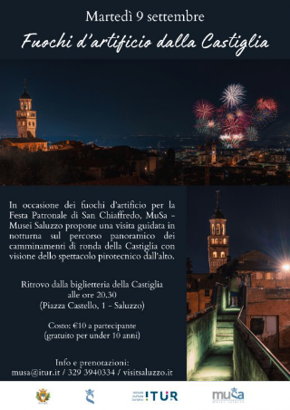 Saluzzo - Visita serale alla Castiglia per ammirare i fuochi di San Chiaffredo