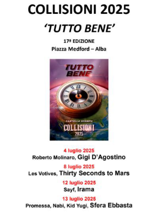 Alba - Conto alla rovescia per Collisioni 2025: quattro serate di musica e attenzione ai giovani