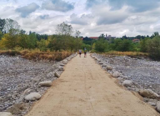 Cuneo–Boves: riaperto il guado sul torrente Gesso, già percorribile a piedi e in bicicletta