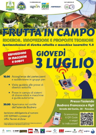 Fossano - Innovazione in frutteto con “Frutta in campo” il 3 luglio