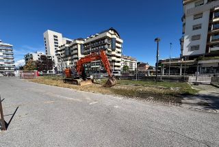 Cuneo - Lavori in corso per il ripristino del parcheggio tra piazza della Costituzione e via Bongioanni